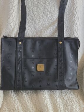 MCM Black Logo Tote Bag - Elegant Everyday Carry